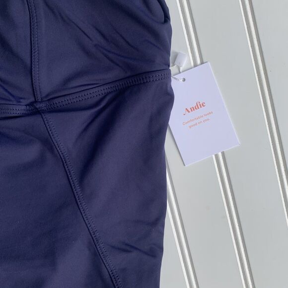 Andie Swim Havana One Piece Swimsuit Women's Size L Navy Blue NWT Classic Modest - Picture 6 of 9